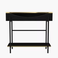 طاولة كونسول فيلونزا برفين خشب اسود و اطار ذهبي و...