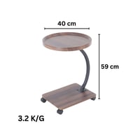 طاولة خدمة سيلفيانا سطح خشب لون بني و قواعد معدن ب...