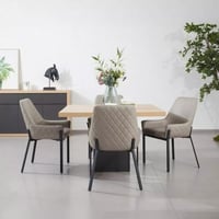 طقم طاولة سفرة مربع ألواح ليفية متوسطة الكثافة لون...