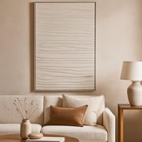 لوحة جدارية قماشية بتفاصيل مموجة تمنح الجدار لمسة...