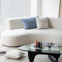 كنبة بوكليه بتصميم عصري منحني من مارسين لون ابيض