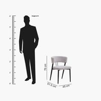 كرسي طعام فابيو ران لون رمادي بارجل معدن
