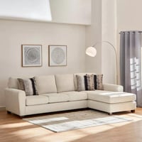 كنبة ركنية يمين قماش 4 مقاعد مع 3 وسائد من فيجاس