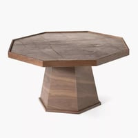 طقم طاولات قهوة تارنيفا من 5 قطع خشب هندسي بني