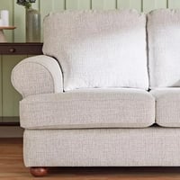 كنبة سيرلينا بمقعدين ووسادتين منقوشين قماش لون رما...