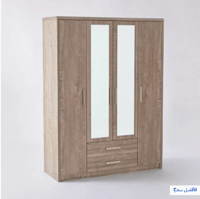 خزانة ملابس كيرفي 4 أبواب مع درجين ومرآتين – تصميم...