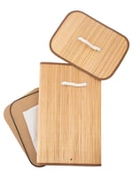 سلة غسيل أديلينا من الخيزران بيج بغطاء وبطانة قابل...