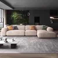 كنب زاوية أربوني مودرن شانيل ناعم لون بيج