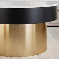 طاولة قهوة فيلنورا بسطح من الرخام الأصلي ابيض بقاع...