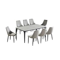 طاولة طعام فيورداليزو سطح بديل الرخام 8 كراسي قماش...