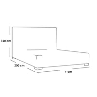 سرير فيينا منجد قماش كتان لون رمادي