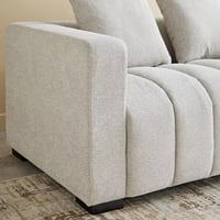 كنبة إيزولا مقعدين ووسادتين قماش بوكلية لون رمادي...