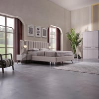 طقم غرفة نوم كينج 6 قطع بسرير هيدروليك من كونراد -...