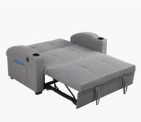 كنبة سرير ثنائية مع 2 حامل أكواب ومنفذ يو إس بي من...