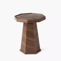 طقم طاولات قهوة تارنيفا من 5 قطع خشب هندسي بني