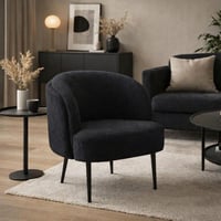 كرسي منفرد ميرابيلا عصري بتنجيد أسود مريح وأرجل مع...