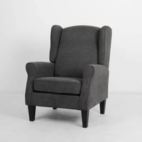 كرسي انتيكا مفرد قماش لون الرمادي بأرجل معدن اسود...