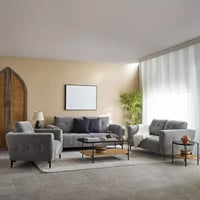 كنبة مفردة كورفيسّا بمساند ذراعين قماش لون رمادي ب...