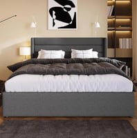 سرير مودرن مونيكا خشب مبطن بتصميم راقي