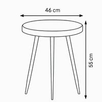 طاولة قهوة دائرية التيجان معدن بلون اسود مع ابيض أ...