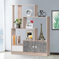 كونسول متعدد الرفوف-خشبي و رمادي مقاس 120×30 ×159...