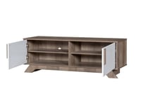 طاولة تلفزيون خشب ماليزي-رمادي وأبيض مقاس 43x40x12...