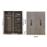 دولاب ملابس كلاريسا كبير4 باب خشب باللون الرمادي ا...