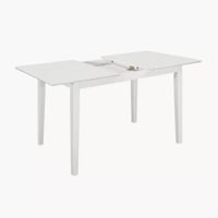 طقم طاولة سفرة مستطيلة خشب لون ابيض 6 كراسي قماش ب...