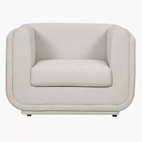 كنبة تورينو مقعد واحد قماش شانيل ناعم لون كريمي با...