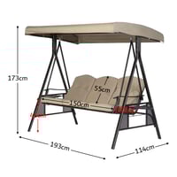 أرجوحة للحديقة بثلاثة مقاعد مع مظلة ماتيرا - بيج