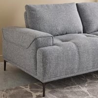 كنبة مارفيلّا 3 مقاعد قماش لون رمادي بارجل معدنية