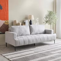 كنبة فيرليا 3 مقاعد قماش لون رمادي فاتح بارجل معدن...