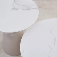 طقم طاولات قهوة ألفيريس بسطح حجر ملبد 5 قطع بقاعدة...