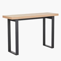 كونسول إندوس بسطح خشب و قاعدة معدن باللون الخشبي م...