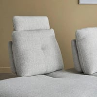 كنبة زاوية زين يسار قماش لون كريمي بظهر قابل للتعد...