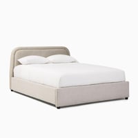 سرير كلاود منجد بالكامل قماش مخمل لون رمادي