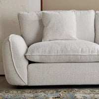 كنبة ريفيرا مقعدين مع وسادتين قماش بوكلية لون كريم...