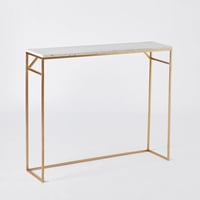 طقم طاولة كونسول من قطعتين بسطح من الرخام الأصلي -...