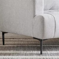 كنبة فيرليا 3 مقاعد قماش لون رمادي فاتح بارجل معدن...