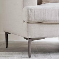 كنبة بيلڤيا مقعد واحد مع وسائد قماش كتان لون رمادي...