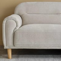 كنبة لونيتّا بمقعدين قماش لون رمادي بارجل خشب زان