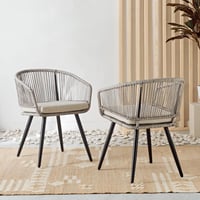 طقم شرفة مقعدين مع وسائد للمساحات الخارجية من فريس...