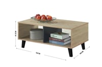 طاولة وسط من خشب ماليزي -بيج