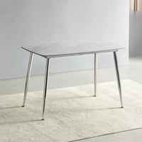 طقم طاولة سفرة من الحجر الملبد ابيض 4 كراسي قماش ب...