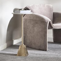 طاولة جانبية ديوني بسطح من الرخام و قاعدن معدن مقا...