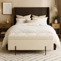 مقعد بتصميم عصري بقاعدة معدنية وتنجيد ناعم بلون أب...