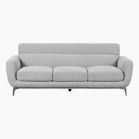 كنبة فيورزا 3 مقاعد قماش لون رمادي فاتح بأرجل معدن