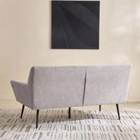 كنبة أردورا بمقعدين قماش لون رمادي بارجل معدن اسود