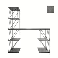 طاولة مكتبية مودرن مع 5 رفوف خشب تصميم مفتوح ليتشي...