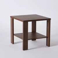 طاولة جانبية خشب برف سفلي من رِواق لون بني